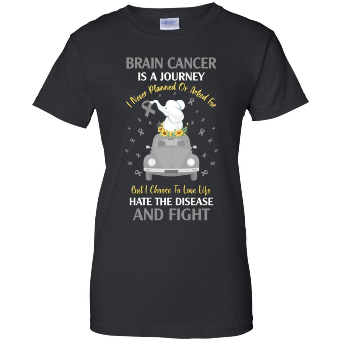 Brain Cancer Awareness Is A Journey-T-Shirt & Hoodie-Women's T-Shirt-Black
