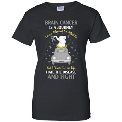 Brain Cancer Awareness Is A Journey-T-Shirt & Hoodie-Women's T-Shirt-Black