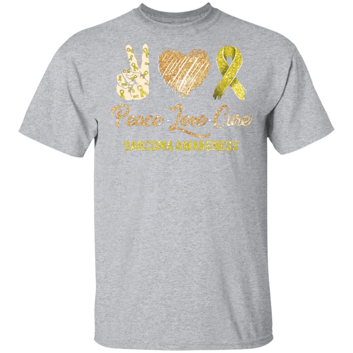 Peace Love Cure Sarcoma Awareness-T-Shirt & Hoodie-Classic T-Shirt-Sport Grey