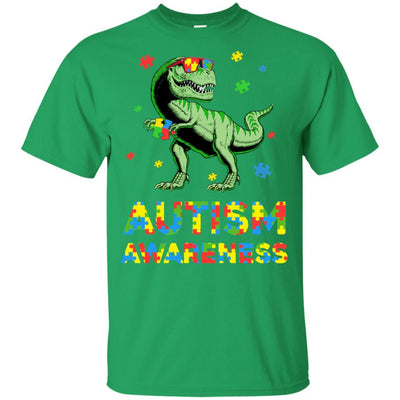 Dinosaur Puzzle Autism Awareness For Boys Girls Youth-Youth Shirt-Youth T-Shirt-Irish Green