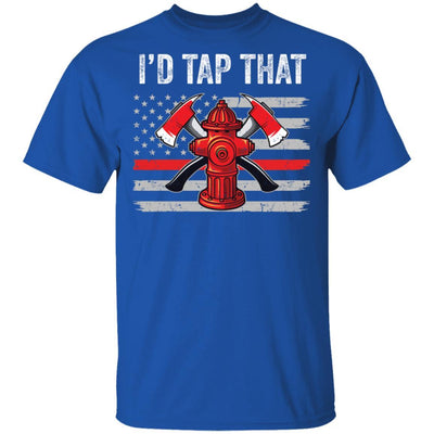 I'd Tap That Firefighter Hydrant US Thin Red Line Flag Dad-T-Shirt & Hoodie-Classic T-Shirt-Royal