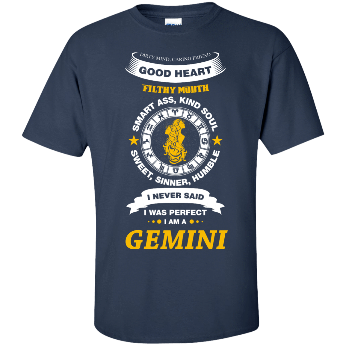 I Never Said I Was Perfect I Am A GEMINI-T-Shirt & Hoodie-Classic T-Shirt-Navy
