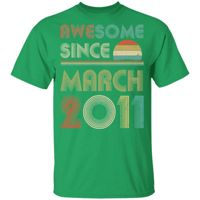 Awesome Since March 2011 Vintage 10th Birthday Gifts Youth-Youth Shirt-Youth T-Shirt-Irish Green