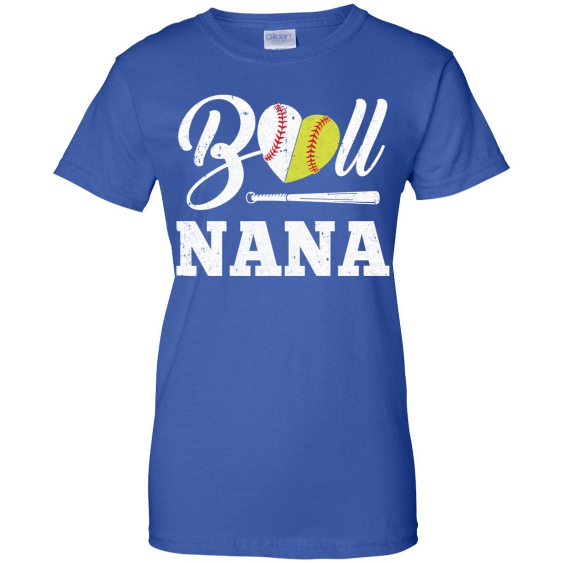 Funny Ball Nana Softball Baseball Mothers Day Gifts-T-Shirt & Tank Top-Women's T-Shirt-Royal