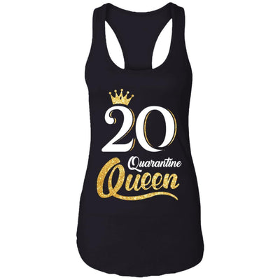 Born In 2001 My 20th Birthday Quarantine Queen-T-Shirt & Tank Top-Women's Ideal Racerback Tank-Black