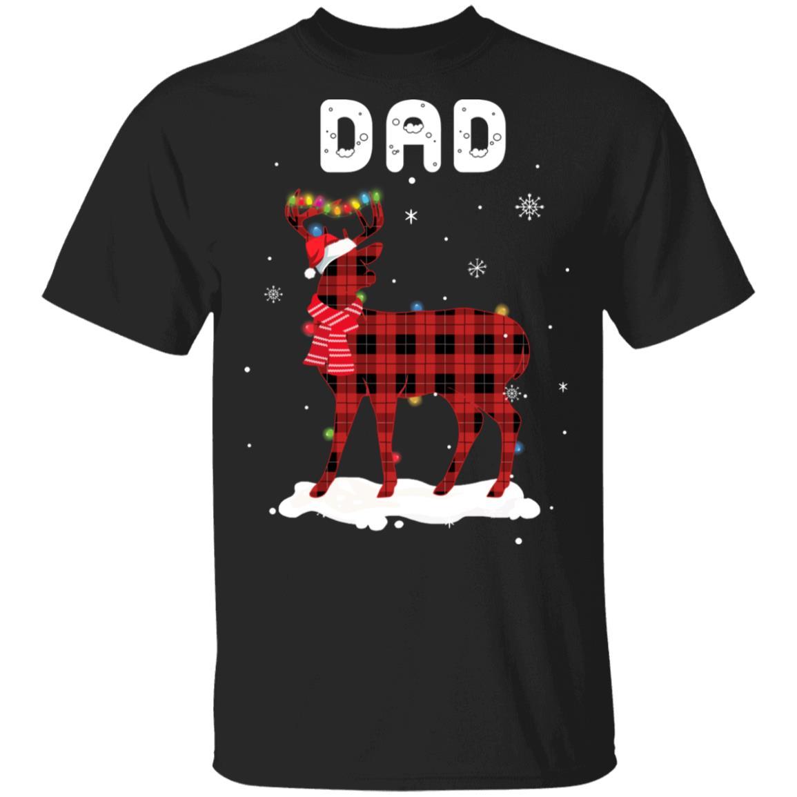 Dad Deer Red Plaid Christmas Family Matching Pajamas