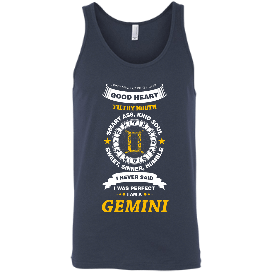 I Never Said I Was Perfect I Am A GEMINI-T-Shirt & Hoodie-Unisex Tank-Navy