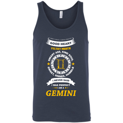 I Never Said I Was Perfect I Am A GEMINI-T-Shirt & Hoodie-Unisex Tank-Navy