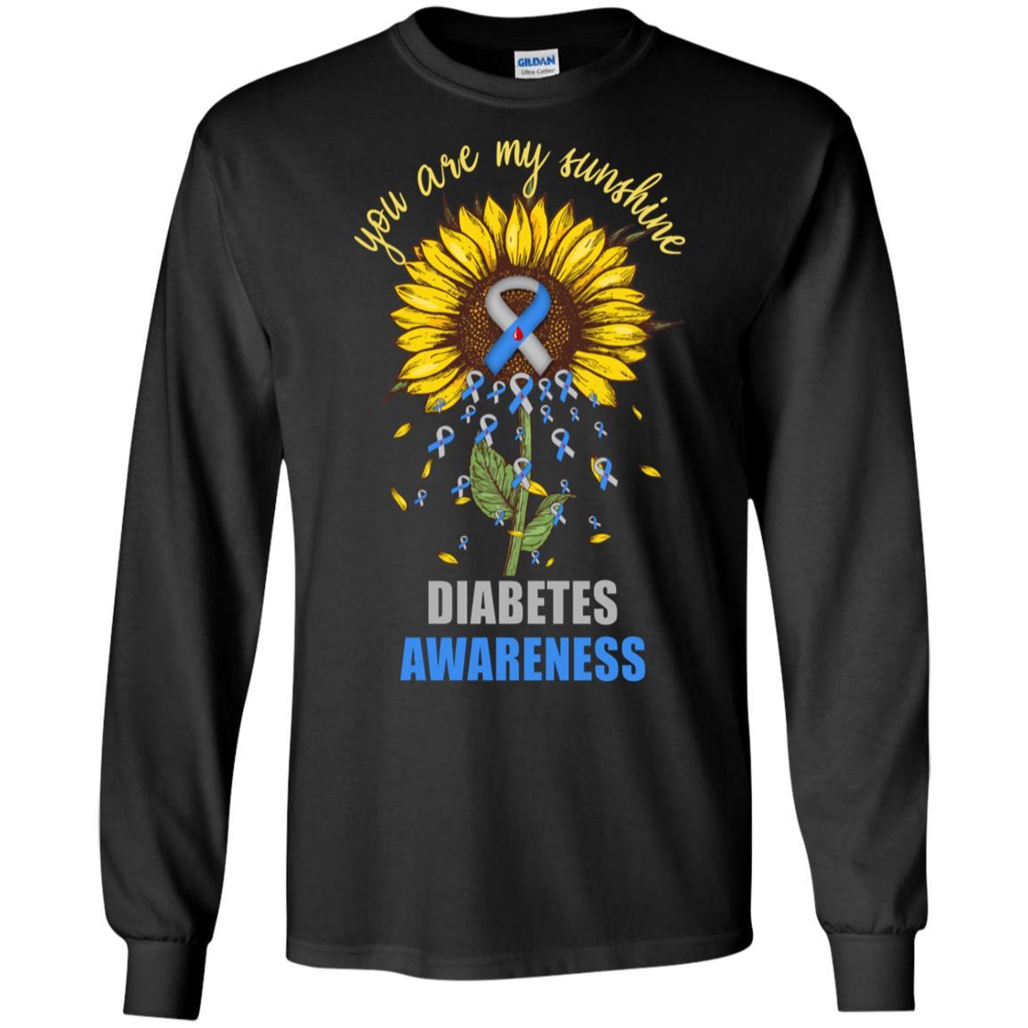 You Are My Sunshine Diabetes Awareness-T-Shirt & Hoodie-Long Sleeve T-Shirt-Black