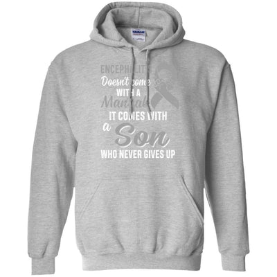 Encephalitis Awareness Son Warrior Gifts-T-Shirt & Hoodie-Pullover Hoodie-Sport Grey