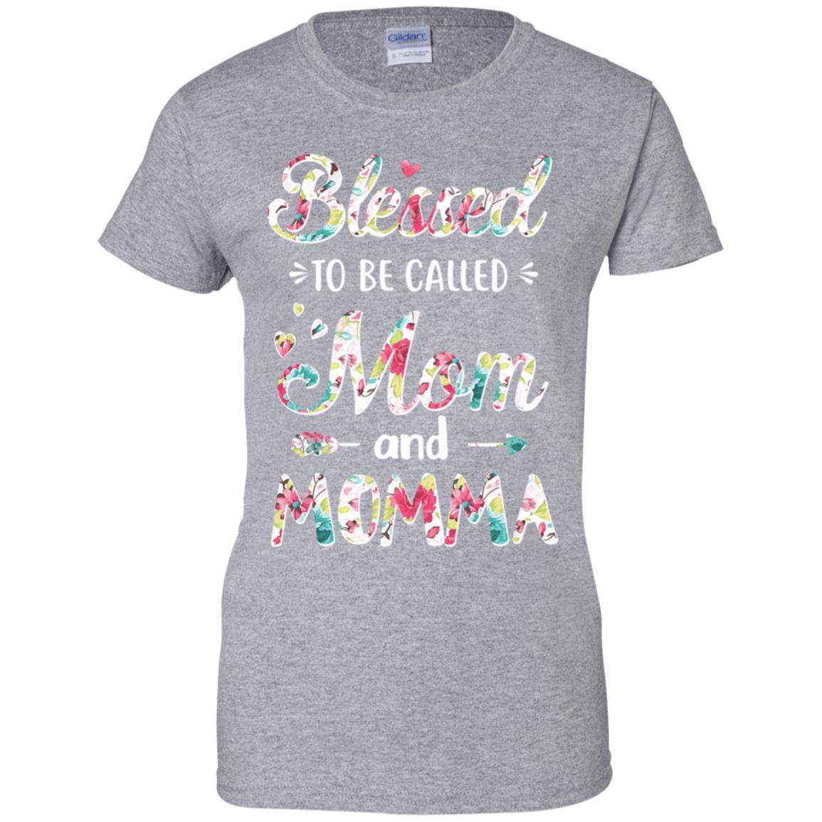 Mothers Day Gifts Blessed To Be Called Mom And Momma-T-Shirt & Hoodie-Women's T-Shirt-Sport Grey