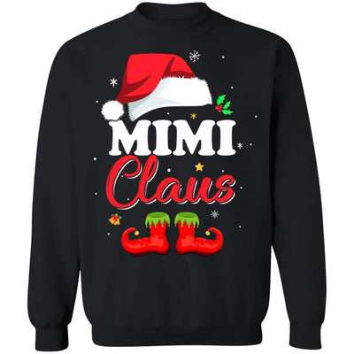 Santa Mimi Claus Matching Family Pajamas Christmas Gifts-T-Shirt & Sweatshirt-Crewneck Sweatshirt-Black