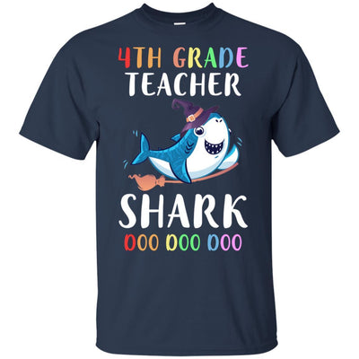 4th Grade Teacher Shark Doo Doo Doo Halloween-T-Shirt & Hoodie-Classic T-Shirt-Navy