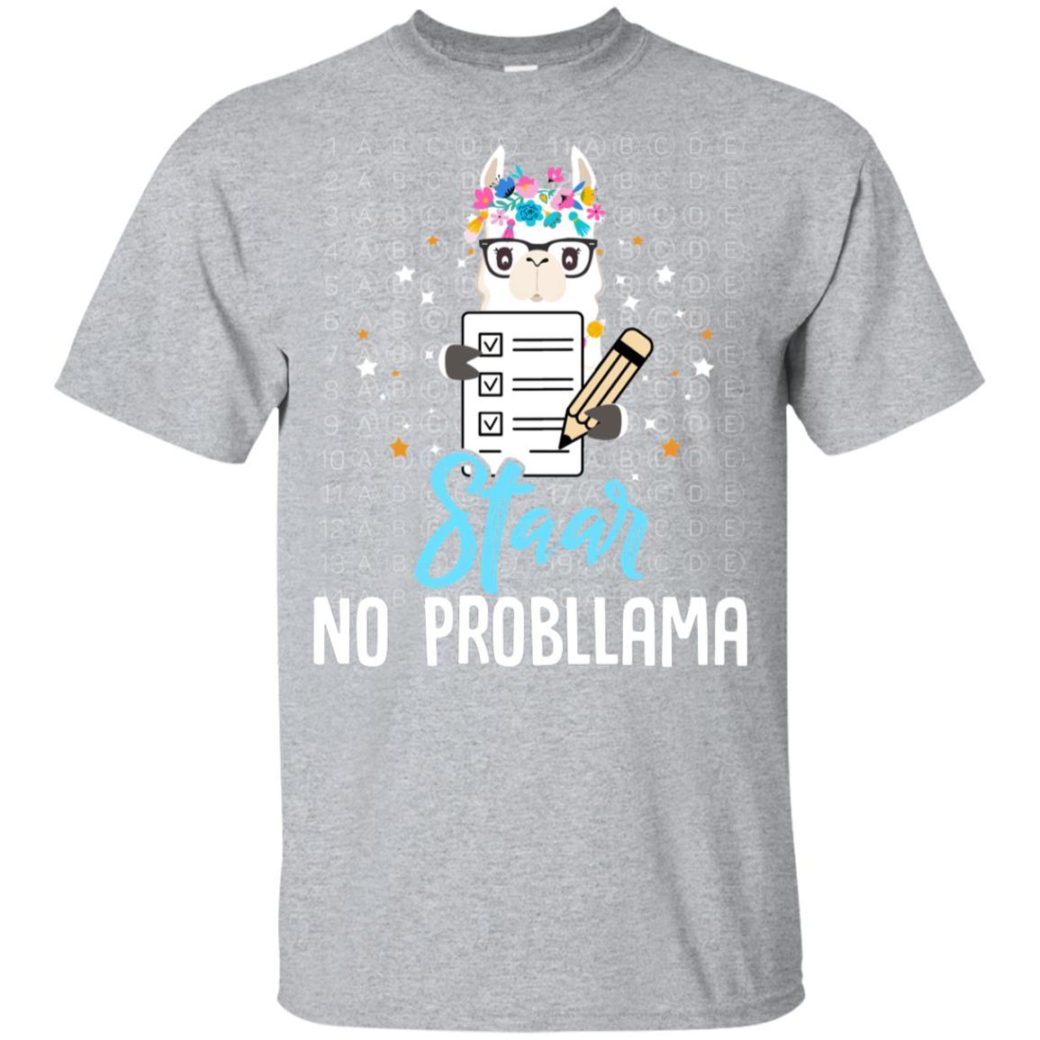 STAAR Test Day Llama For Students Teacher Youth-Youth Shirt-Youth T-Shirt-Sport Grey