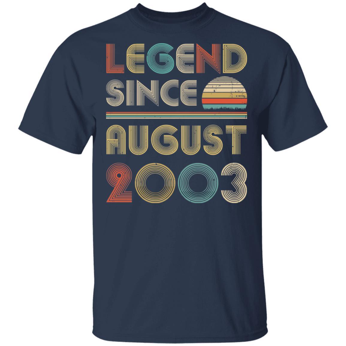 Legend Since August 2003 Vintage 18th Birthday Gifts-T-Shirt & Hoodie-Classic T-Shirt-Navy