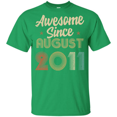 Awesome Since August 2011 Vintage 10th Birthday Gifts Youth-Youth Shirt-Youth T-Shirt-Irish Green