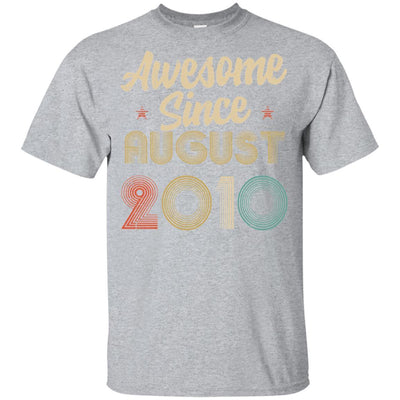 Awesome Since August 2010 Vintage 11th Birthday Gifts Youth-Youth Shirt-Youth T-Shirt-Sport Grey