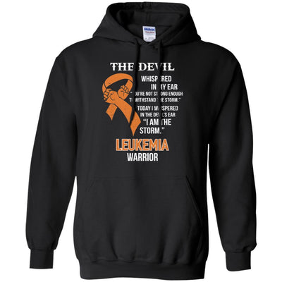 I Am The Storm Support Leukemia Awareness Warrior Gift-T-Shirt & Hoodie-Pullover Hoodie-Black