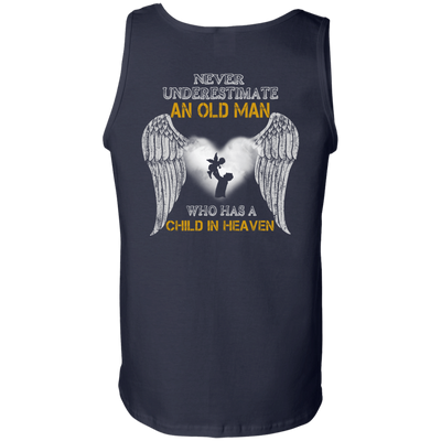 Never Undertimate An Old Man Has Child In Heaven-T-Shirt & Hoodie-Unisex Tank-Navy