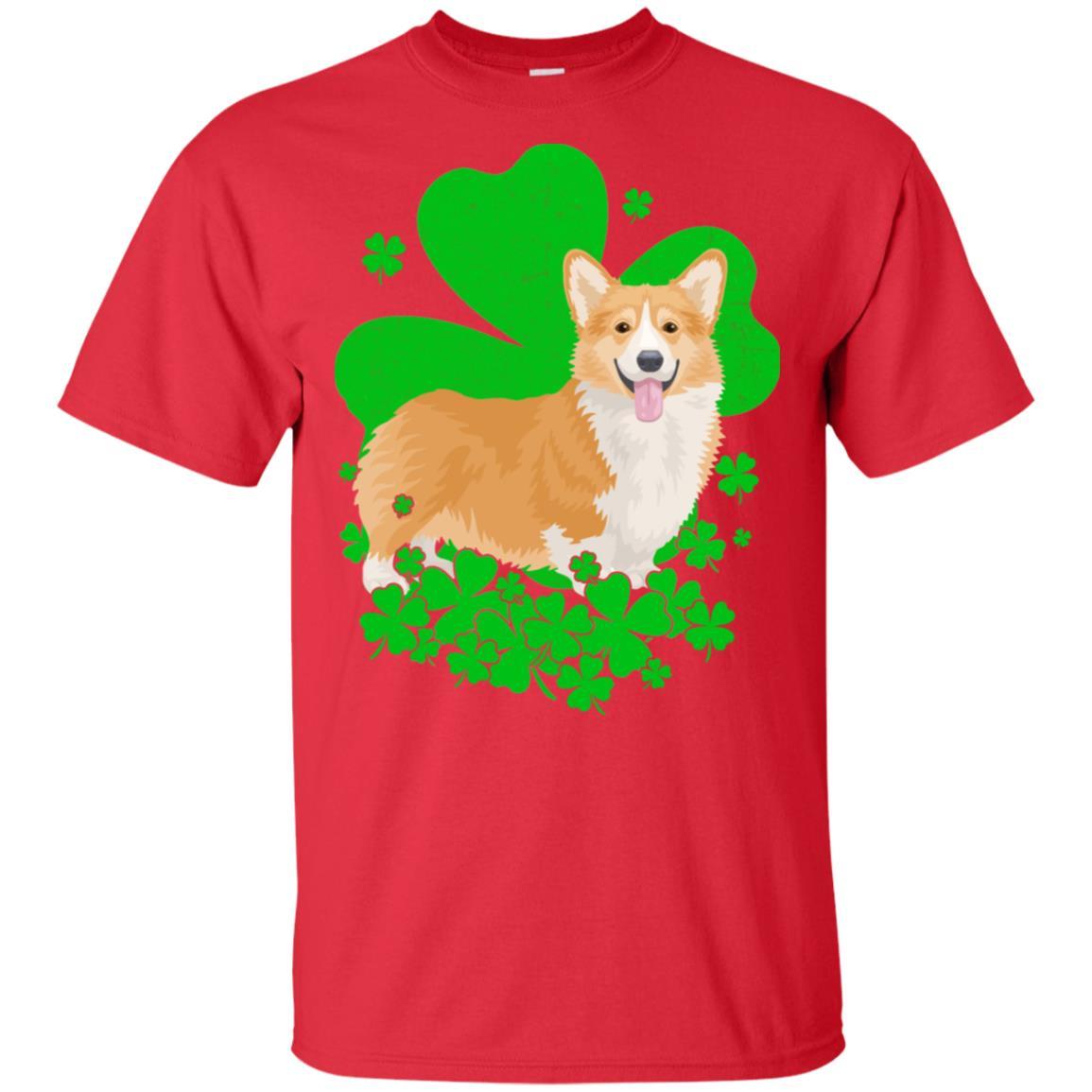 Corgi St. Patrick's Day Clovers-T-Shirt & Hoodie-Classic T-Shirt-Red