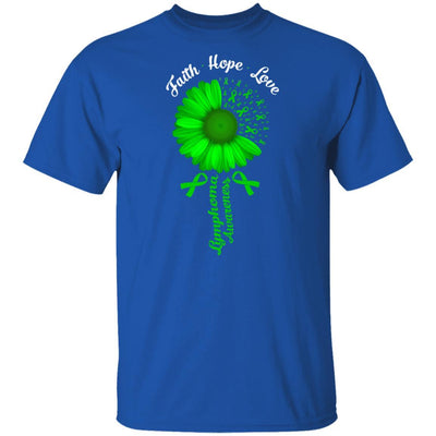 Faith Hope Love Green Lymphoma Cancer Awareness-T-Shirt & Hoodie-Classic T-Shirt-Royal