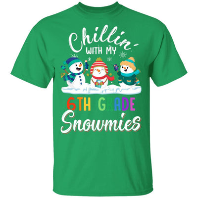 Chillin' With 6th Grade Snowmies Christmas Teacher Gifts-T-Shirt & Sweatshirt-Classic T-Shirt-Irish Green