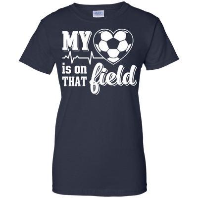 My Heart Is On That Field Soccer-T-Shirt & Hoodie-Women's T-Shirt-Navy