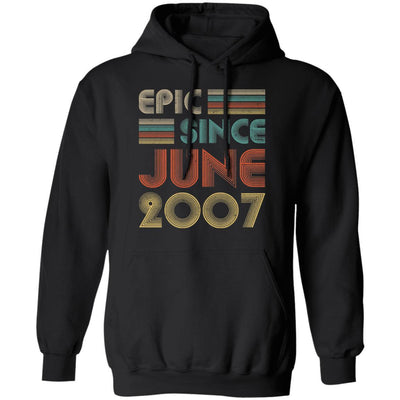 Epic Since June 2007 Vintage 14th Birthday Gifts-T-Shirt & Hoodie-Pullover Hoodie-Black