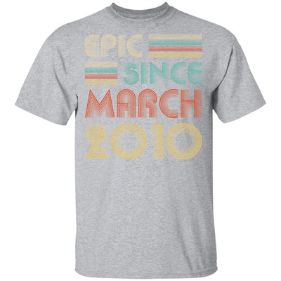 Epic Since March 2010 Vintage 11th Birthday Gifts Youth-Youth Shirt-Youth T-Shirt-Sport Grey
