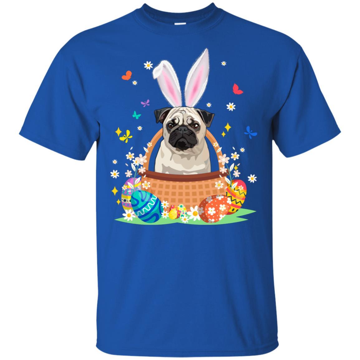 Pug Bunny Hat Rabbit Easter Eggs-T-Shirt & Hoodie-Classic T-Shirt-Royal