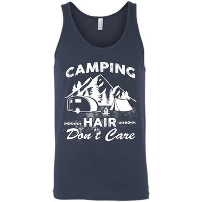 Camping Hair Don't Care-T-Shirt & Hoodie-Unisex Tank-Navy