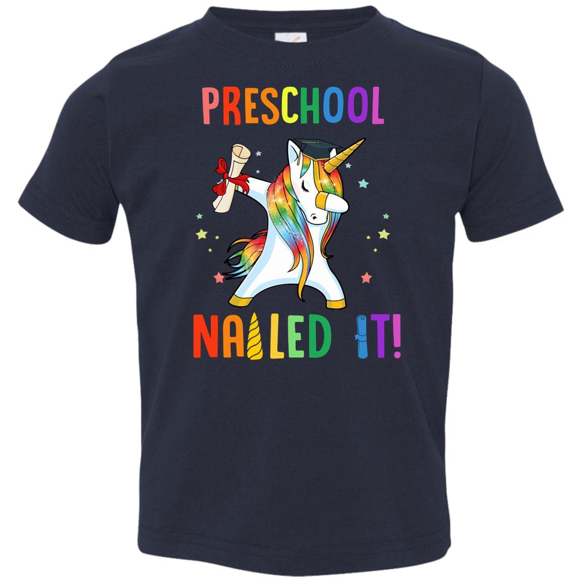 Dabbing Preschool Unicorn Nailed It Graduation Class Of 2021 Youth-Youth Shirt-Toddler T-Shirt-Navy
