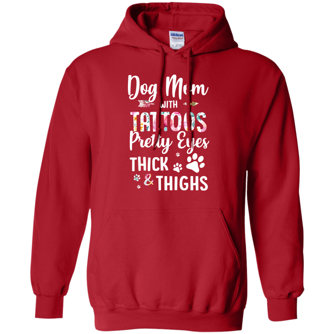 Dog Mom With Tattoos Pretty Eyes Thick Thighs-T-Shirt & Tank Top-Pullover Hoodie-Red
