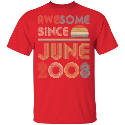 Awesome Since June 2008 Vintage 13th Birthday Gifts Youth-Youth Shirt-Youth T-Shirt-Red