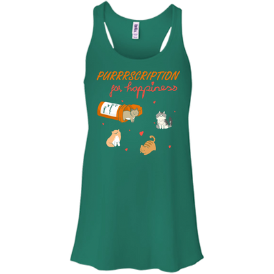 Purrrscription For Happiness-T-Shirt & Hoodie-Women's Flowy Racerback Tank-Kelly
