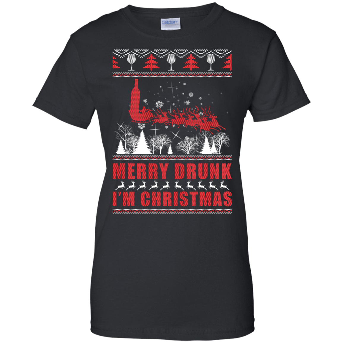 Merry Drunk I'm Christmas-T-Shirt & Hoodie-Women's T-Shirt-Black