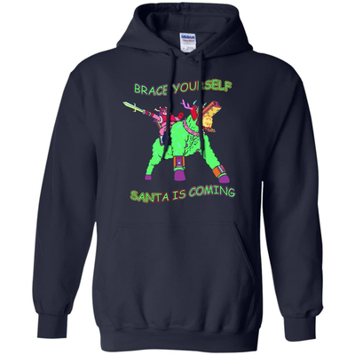 Brace Yourself, Santa Is Coming-T-Shirt & Hoodie-Pullover Hoodie-Navy