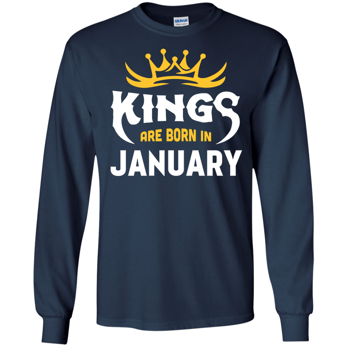 Kings Are Born In January-T-Shirt & Hoodie-Long Sleeve T-Shirt-Navy