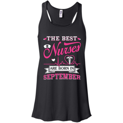 The Best Nurses Are Born In September-T-Shirt & Hoodie-Women's Flowy Racerback Tank-Black