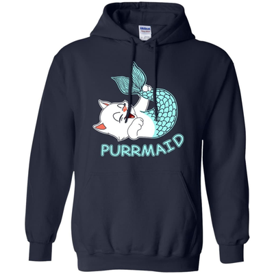 Funny Purrmaid Cat Mermaid-T-Shirt & Hoodie-Pullover Hoodie-Navy