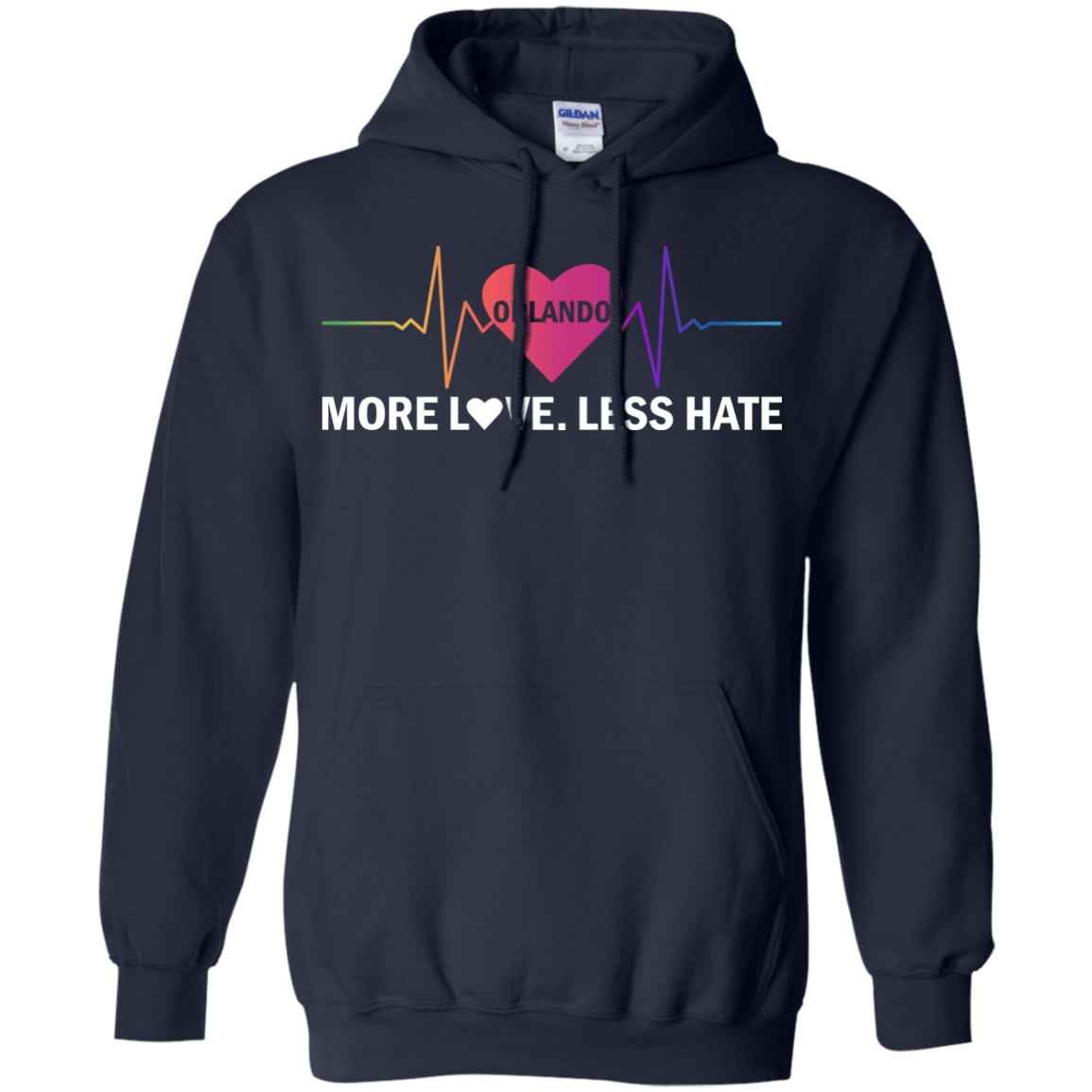 More Love Less Hate - Orlando-T-Shirt & Hoodie-Pullover Hoodie-Navy