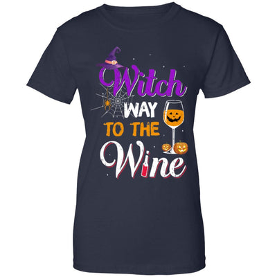 Witch Way To The Wine Funny Wine Halloween Gifts-T-Shirt & Tank Top-Women's T-Shirt-Navy
