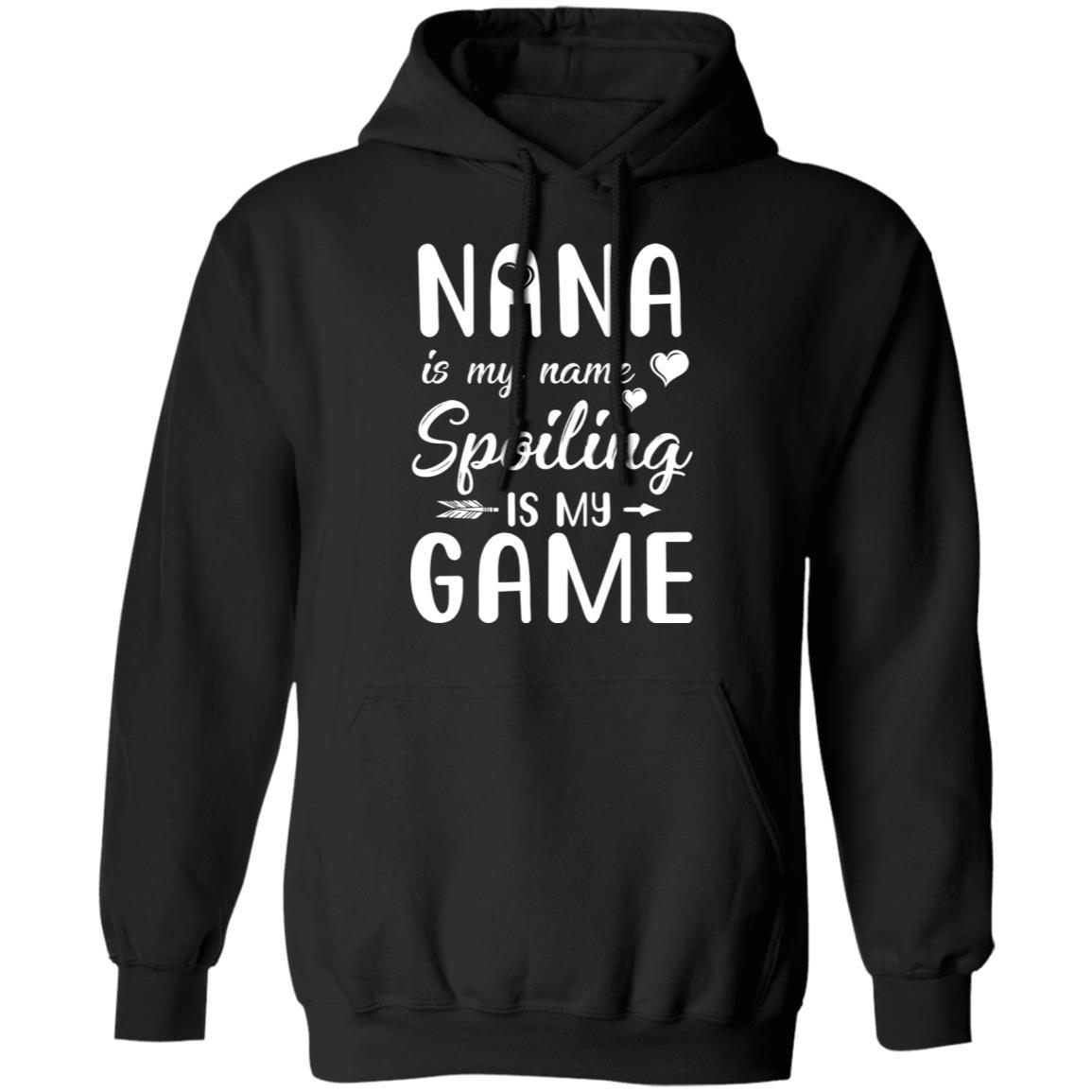 Nana Is My Name Spoiling Is My Game Funny Mothers Day-T-Shirt & Tank Top-Pullover Hoodie-Black