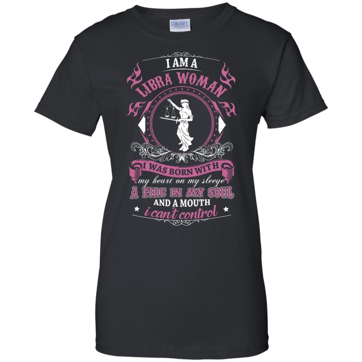 I Am A Libra Woman I Was Born With-T-Shirt & Hoodie-Women's T-Shirt-Black