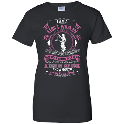 I Am A Libra Woman I Was Born With-T-Shirt & Hoodie-Women's T-Shirt-Black