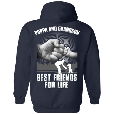Poppa And Grandson Best Friends For Life-T-Shirt & Hoodie-Pullover Hoodie-Navy