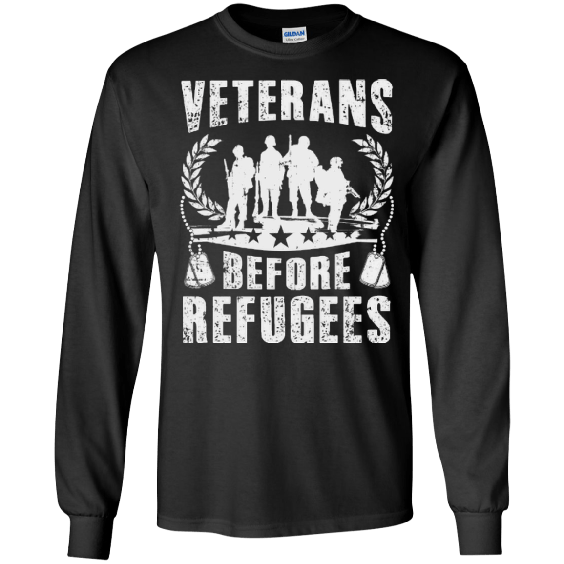 VETERANS BEFORE REFUGEES-T-Shirt & Hoodie-Long Sleeve T-Shirt-Black