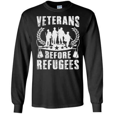 VETERANS BEFORE REFUGEES-T-Shirt & Hoodie-Long Sleeve T-Shirt-Black