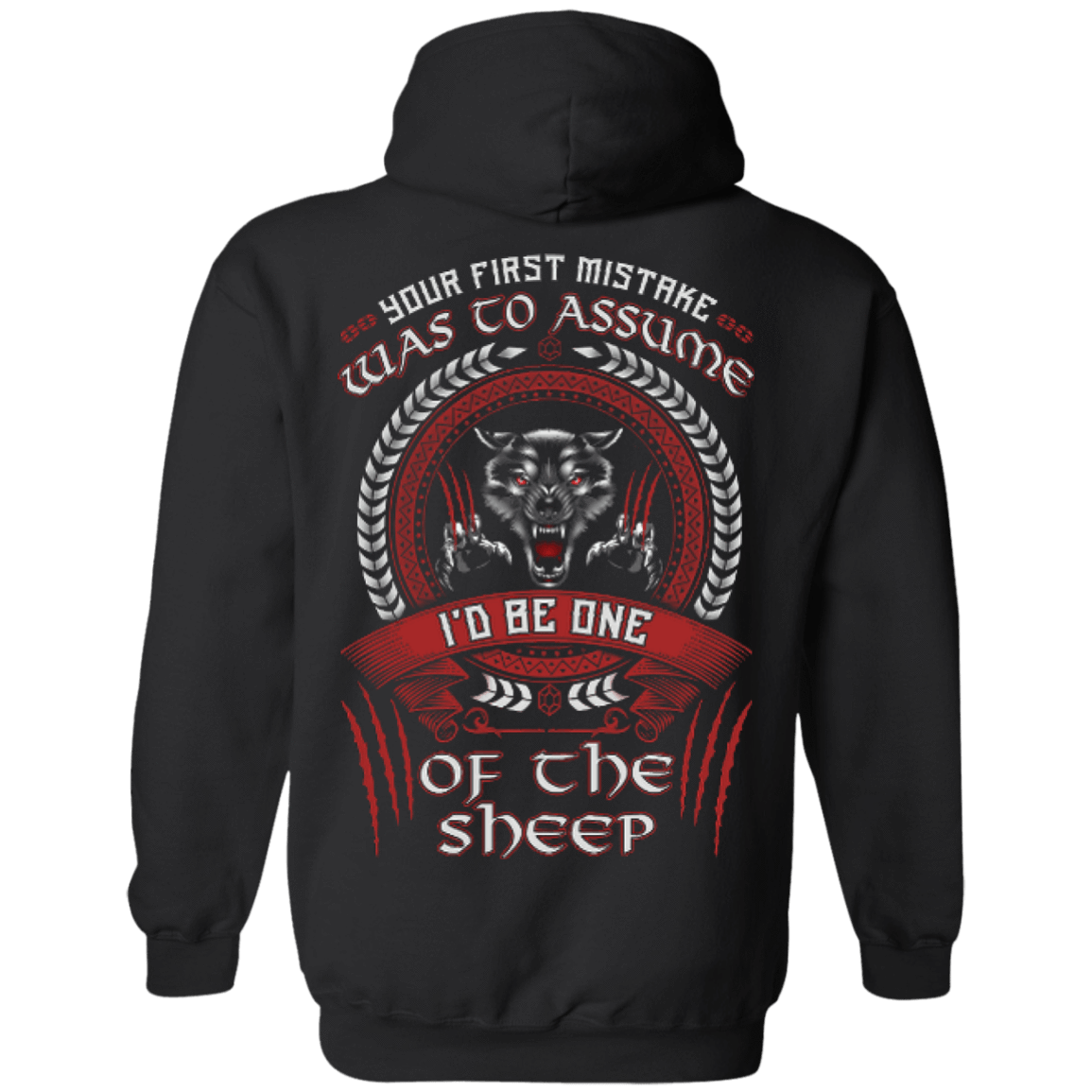 I'd Be One Of The Sheep Wolf Of Odin-T-Shirt & Hoodie-Pullover Hoodie-Black
