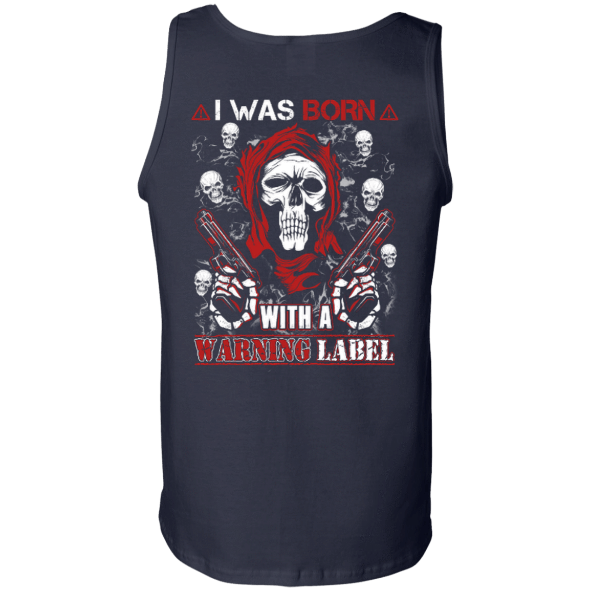 I Was Born With A Warning Label-T-Shirt & Hoodie-Unisex Tank-Navy
